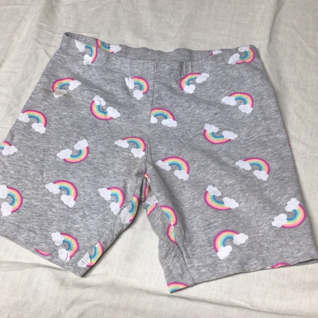 Wonder Nation Gray Kids Shorts With Rainbow Print
